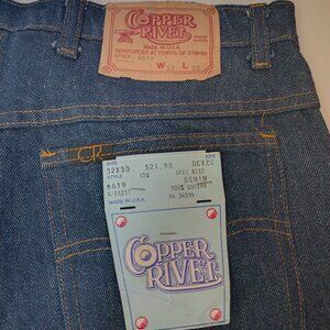 Copper Rivet Adult Mens Blue Denim Jeans 32x30 NWT MADE IN USA